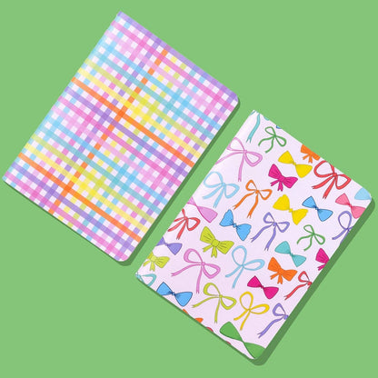 Colorful Bows & Gingham Notebook Set - 2 Pc Set