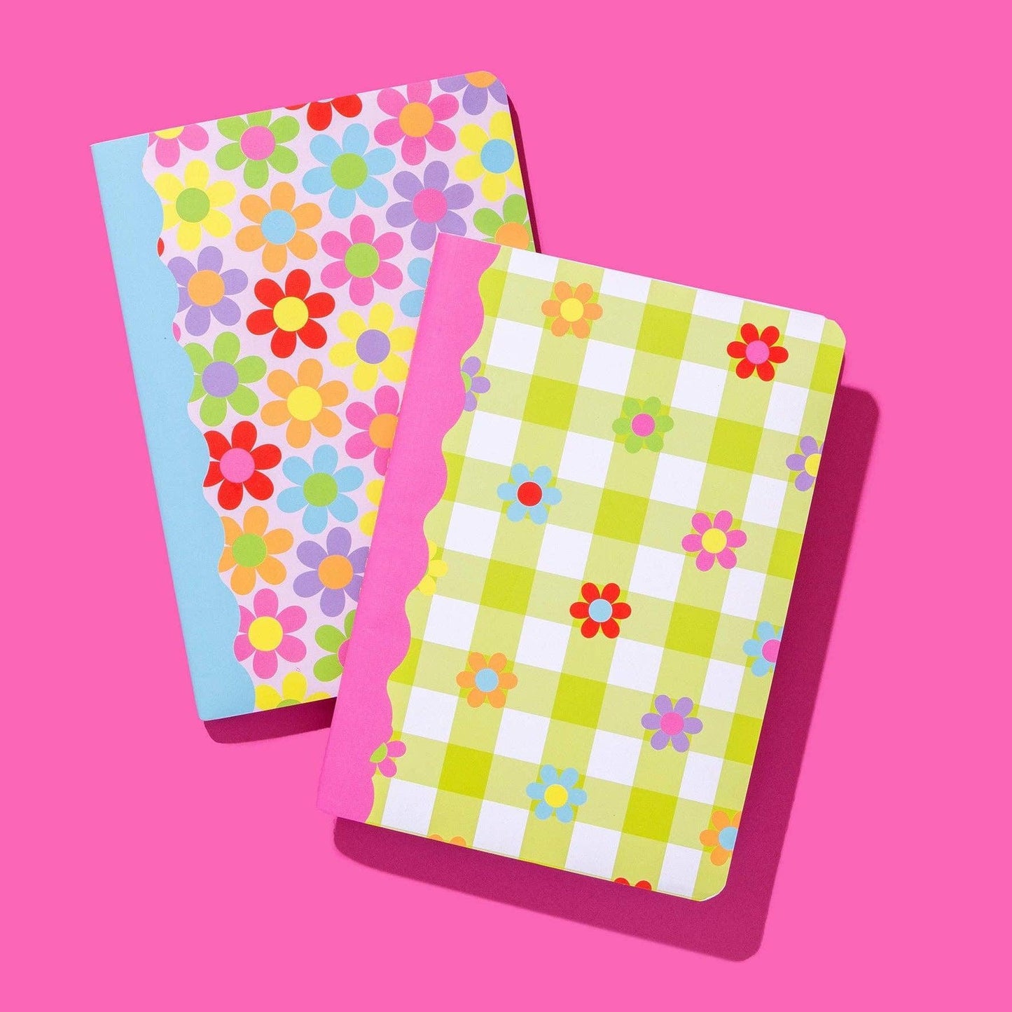 Colorful Daisy & Gingham Notebook Set - 2 Piece Set