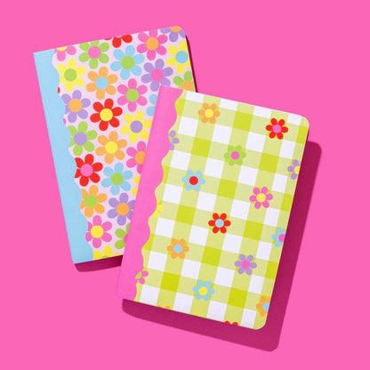 Colorful Daisy & Gingham Notebook Set - 2 Piece Set