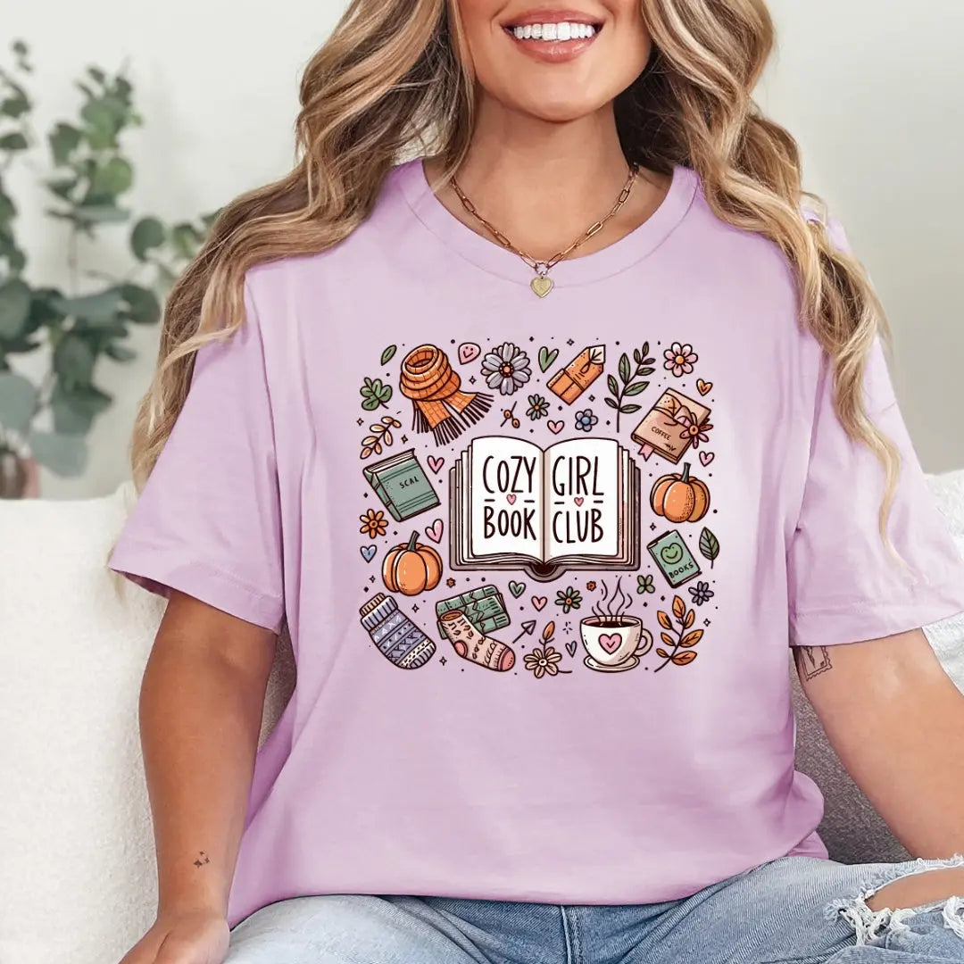 Cozy Girl Book Club Bookish T-Shirt - Just So Happy