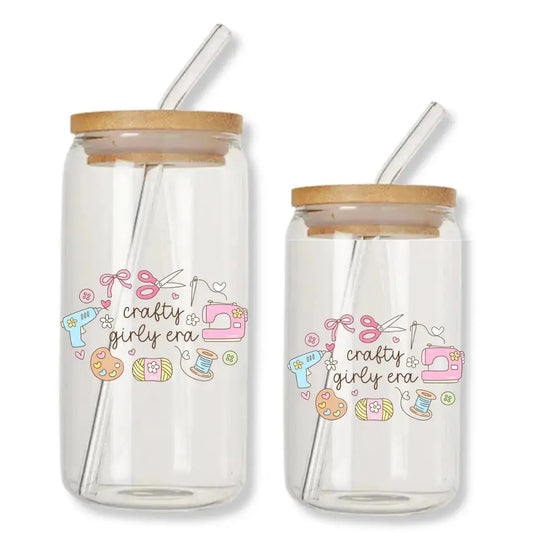 Crafty Girl Era Cup Doodles 16 oz. or 20 oz. Glass Can