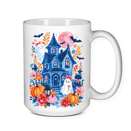 Cute Haunted House - Halloween Mug