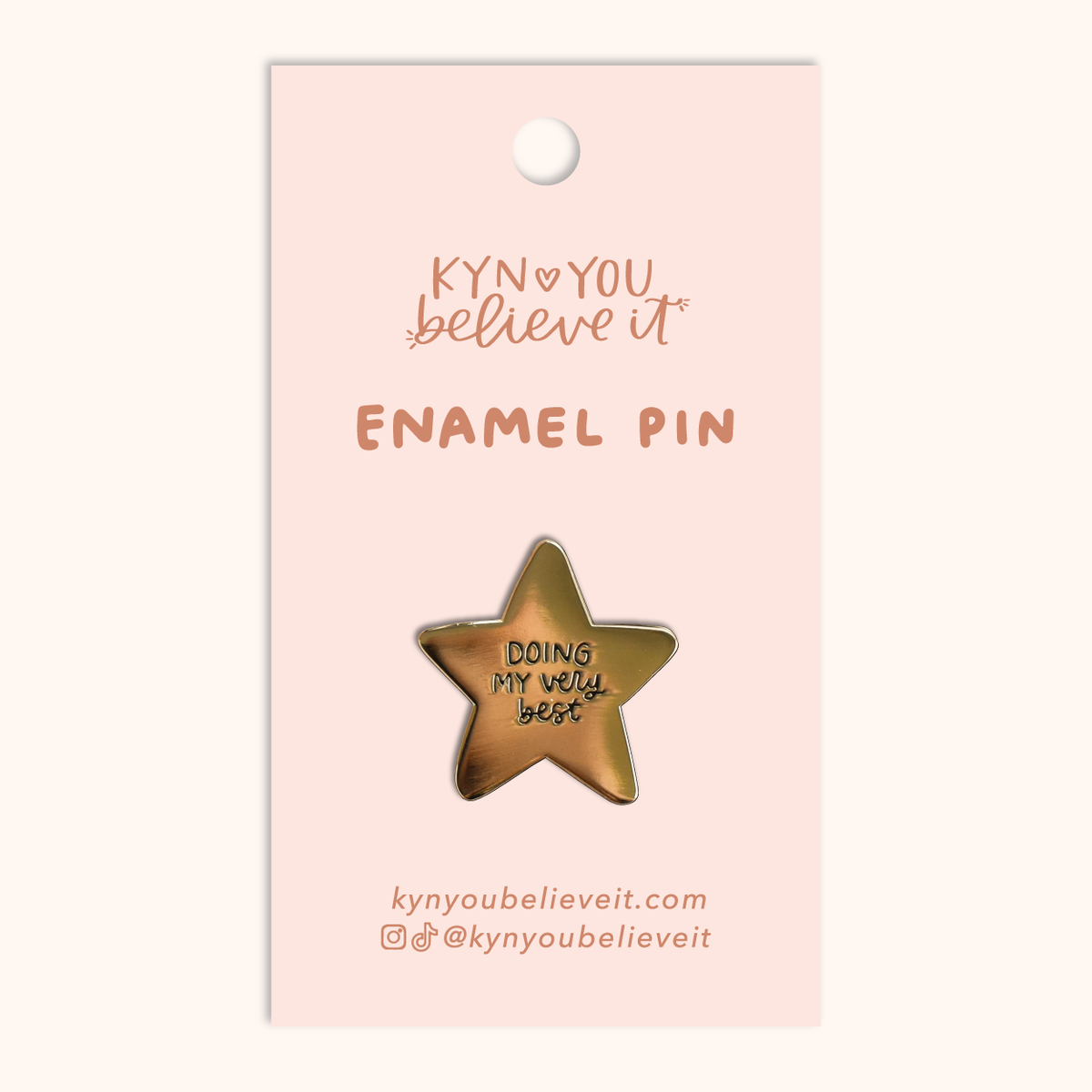 Doing My Very Best Gold Star Pin