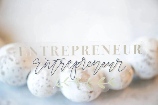 Entrepreneur Floral, Clear Vinyl Sticker 3 inch