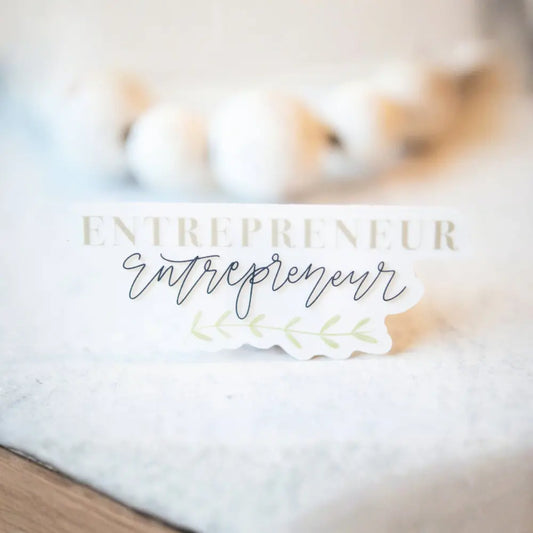 Entrepreneur Floral, Clear Vinyl Sticker 3 inch - Just So Happy