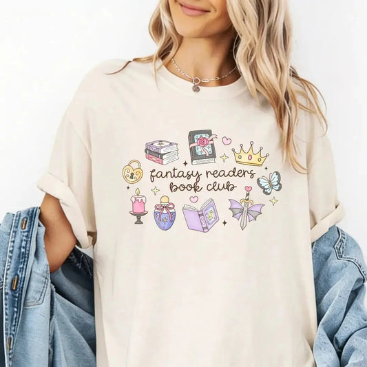 Fantasy Readers Book Club T-Shirt Doodles