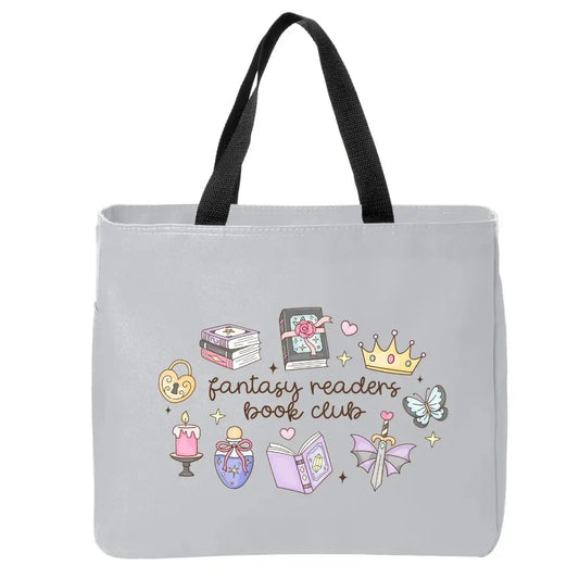 Fantasy Readers Book Club Doodles Tote Bag