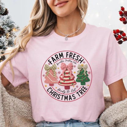 Farm Fresh Christmas Trees T-Shirt - Faux Yarn