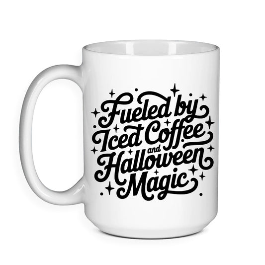 Fueled by Iced Coffee and Halloween Magic - Halloween Bookish Mug