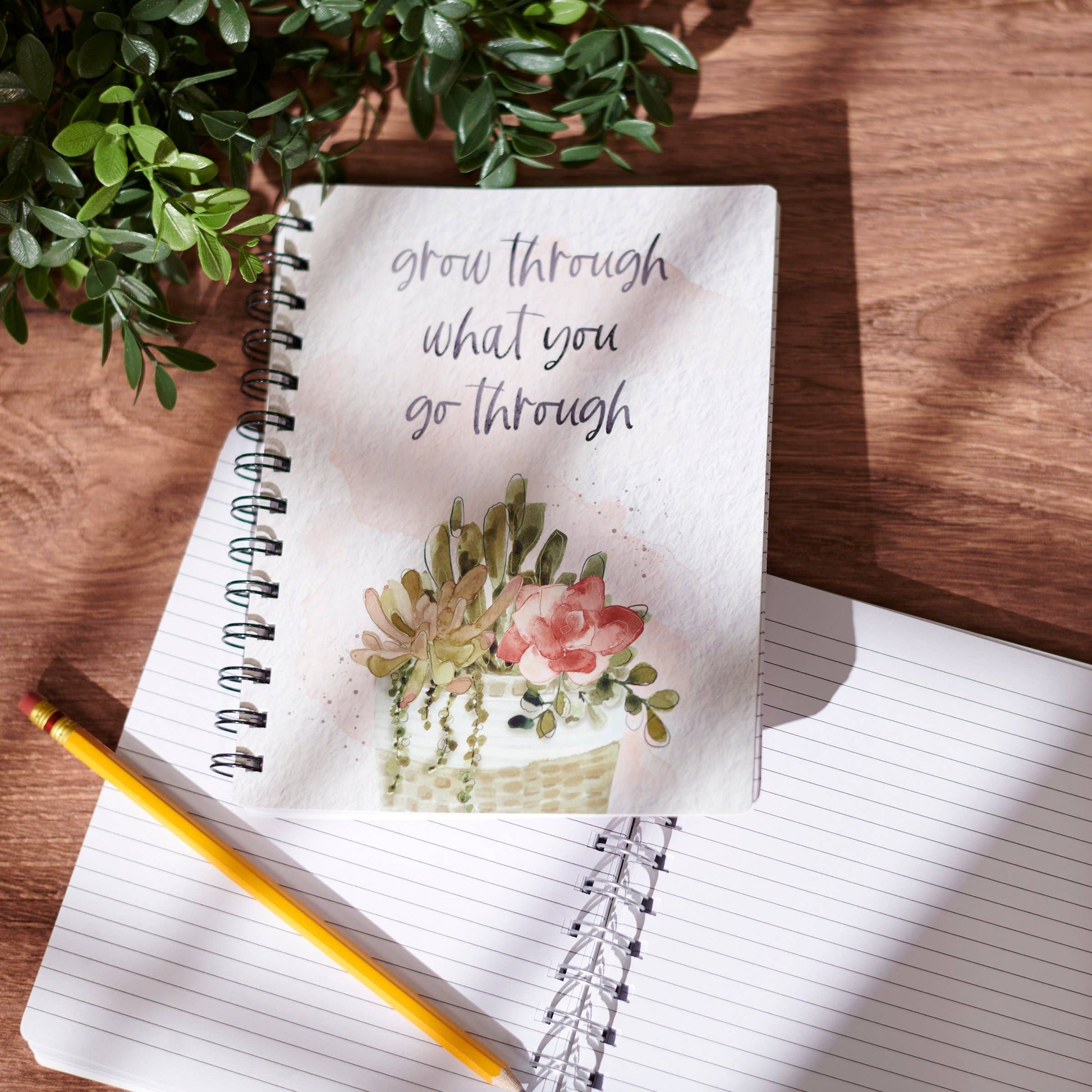 Grow Through What You Go Through Spiral Notebook Primitives by Kathy