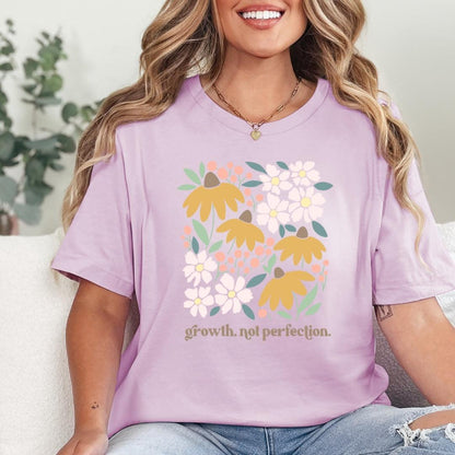 Growth Not Perfection Floral T-Shirt