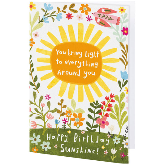 Happy Birthday Sunshine Greeting Card Primitives by Kathy