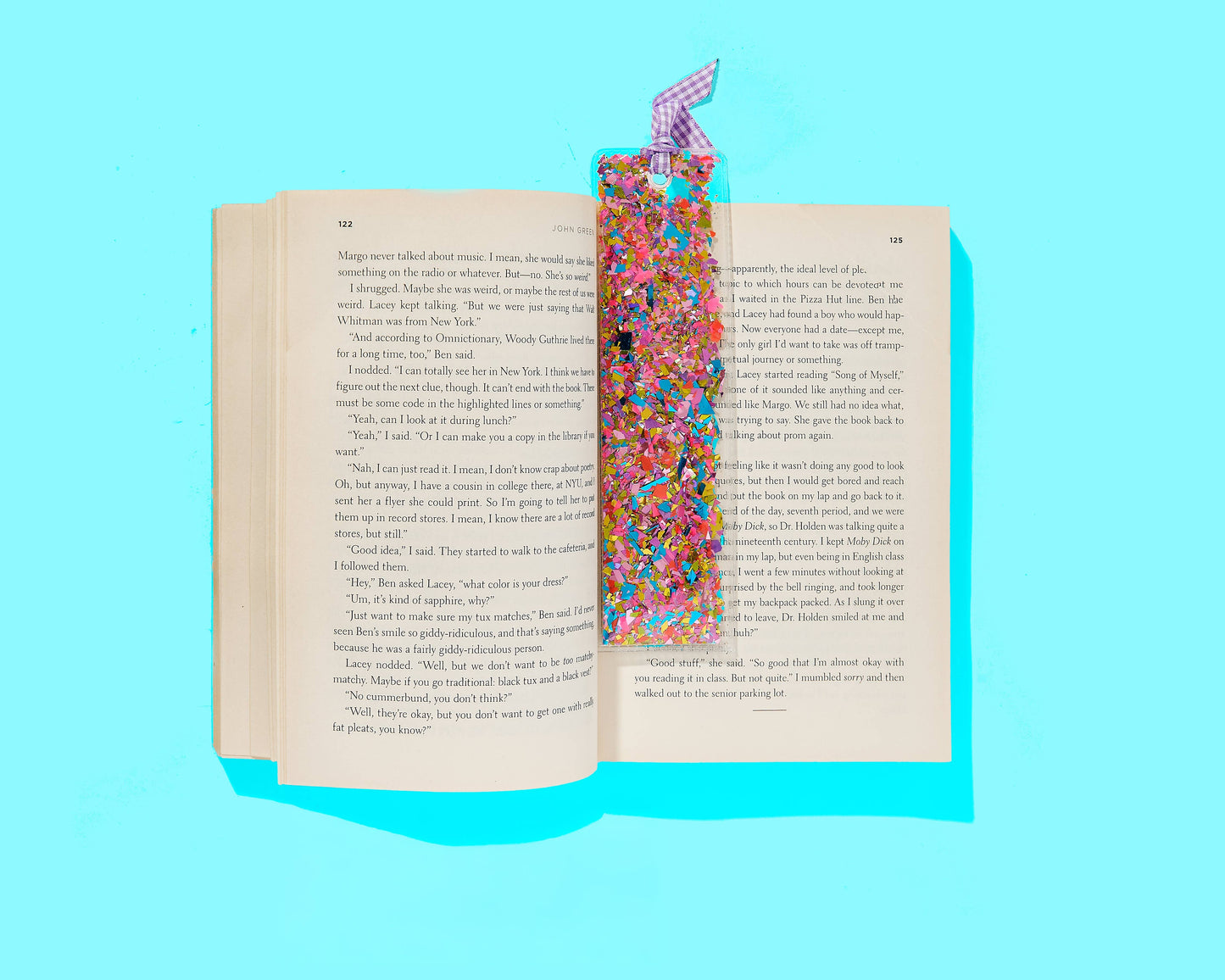 Happy Confetti + Purple Gingham Ribbon Bookmark Taylor Elliott Designs