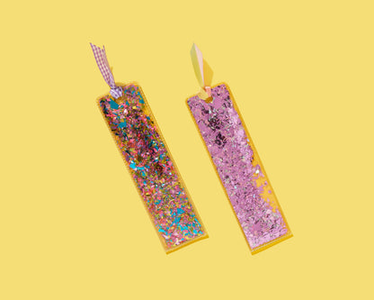 Happy Confetti + Purple Gingham Ribbon Bookmark Taylor Elliott Designs