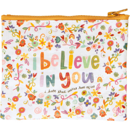 I Believe In You Zipper Pouch Primitives by Kathy