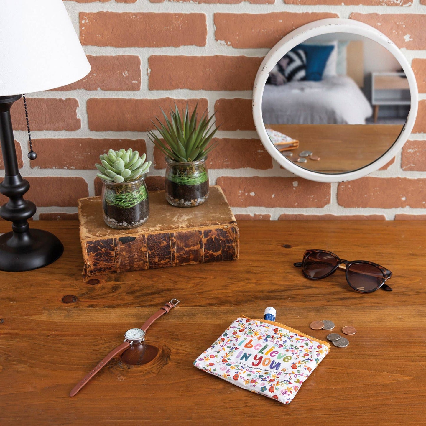 I Believe In You Zipper Pouch Primitives by Kathy