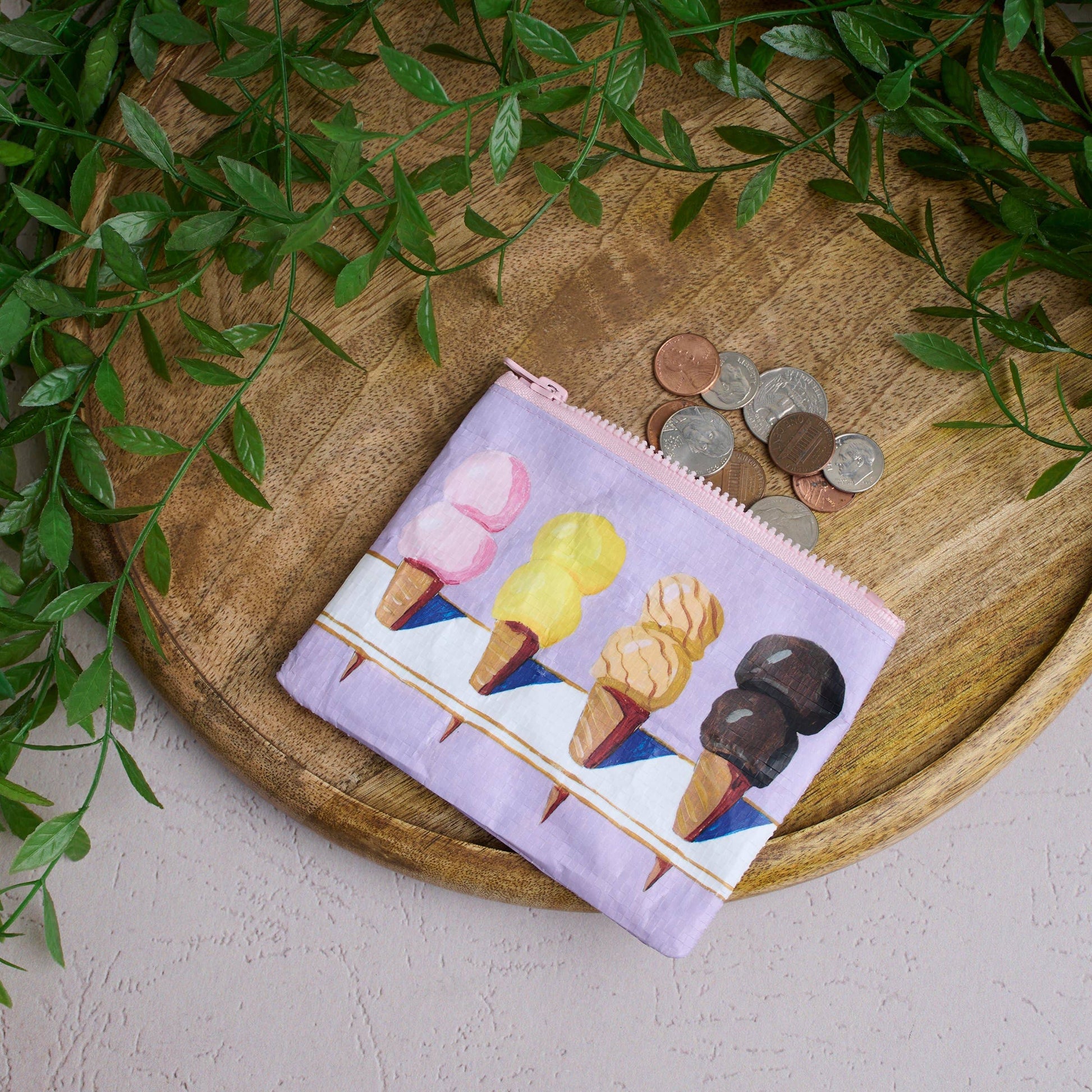 Ice Cream Cones Zipper Pouch Primitives by Kathy