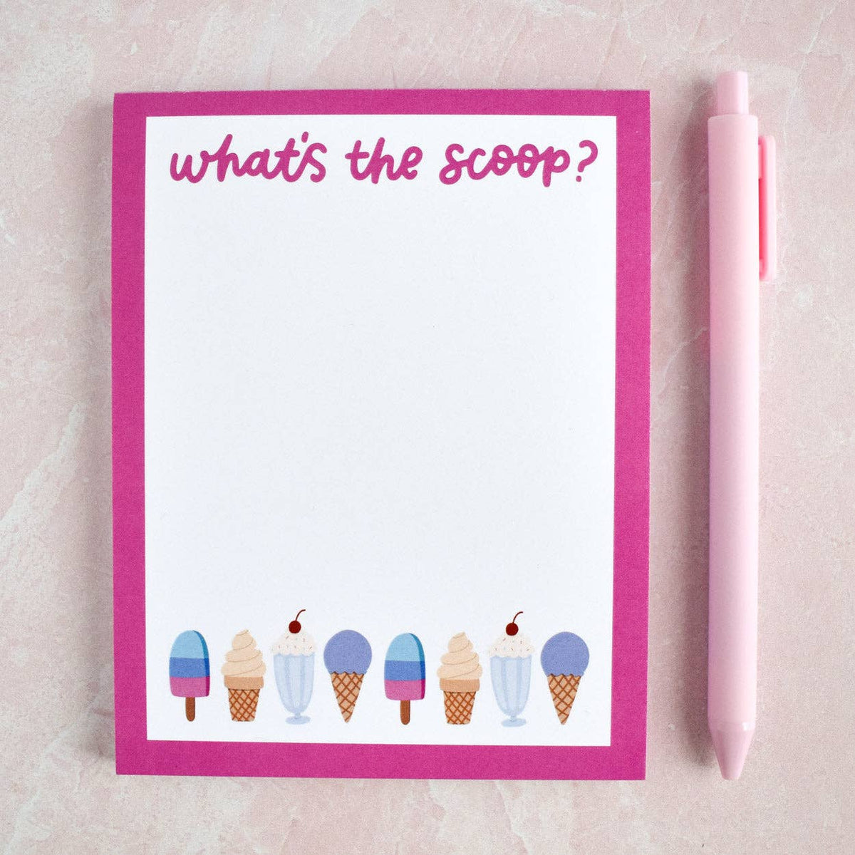 Ice Cream Notepad What's The Scoop