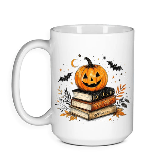 Jack O'Lantern & Books - Halloween Bookish Mug