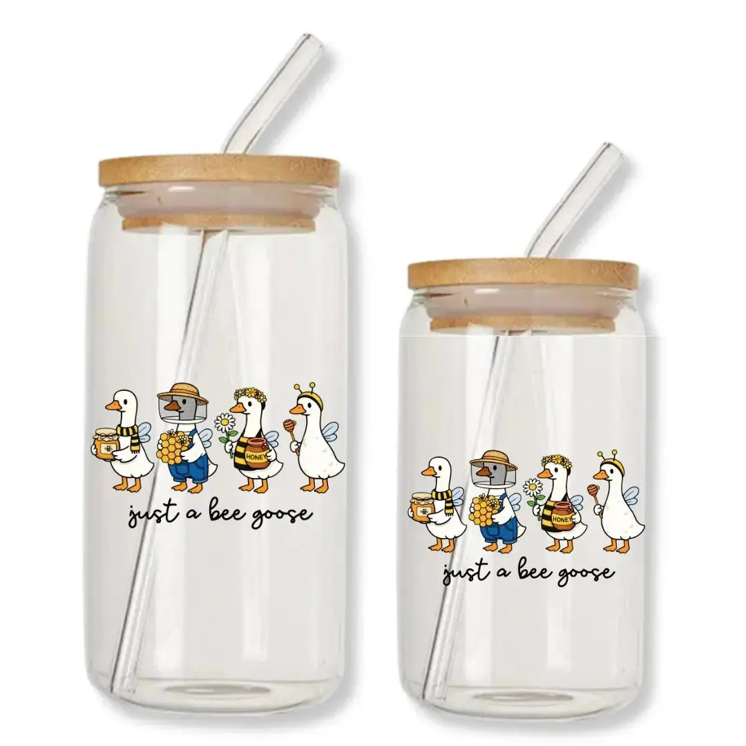 Just a Bee Goose Cup 16 oz. or 20 oz. Glass Can
