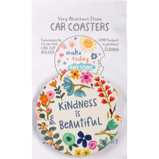 Kindness Is Beautiful Car Coasters