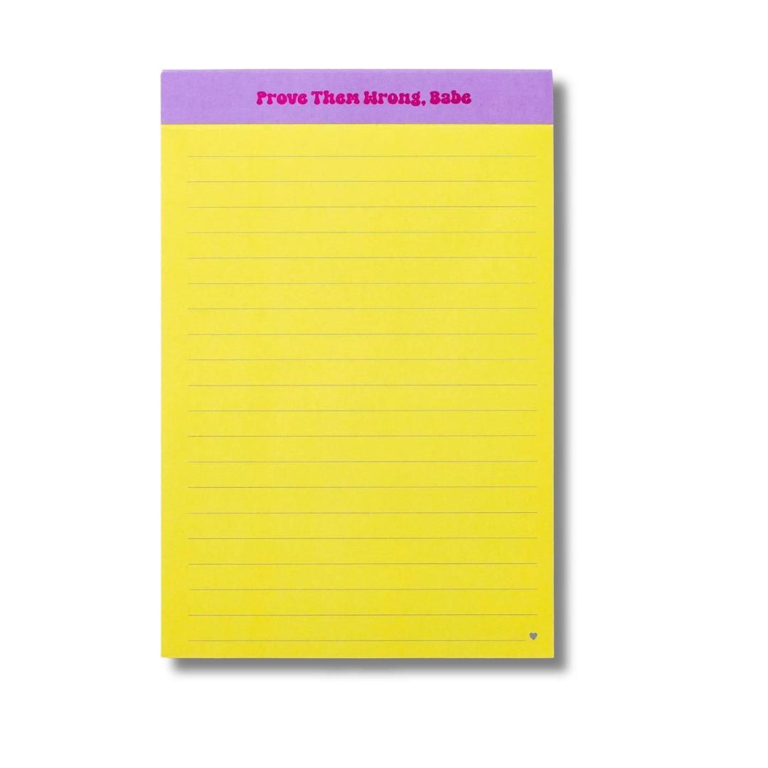 Large List Pad - "Prove Them Wrong, Babe" - 75 Sheets Taylor Elliott Designs