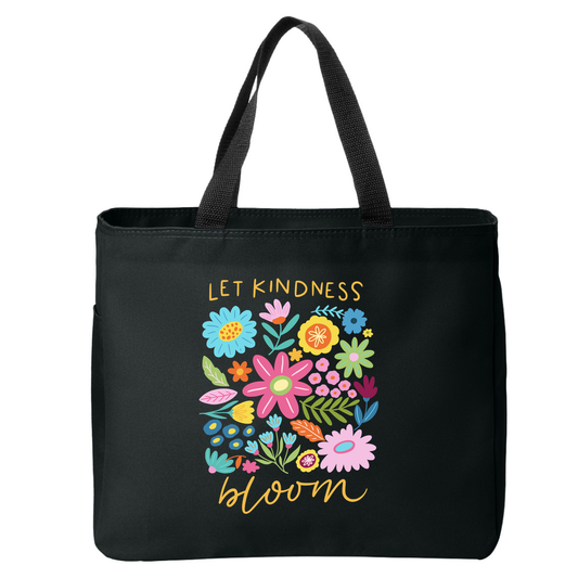 Let Kindness Bloom Floral Tote Bag