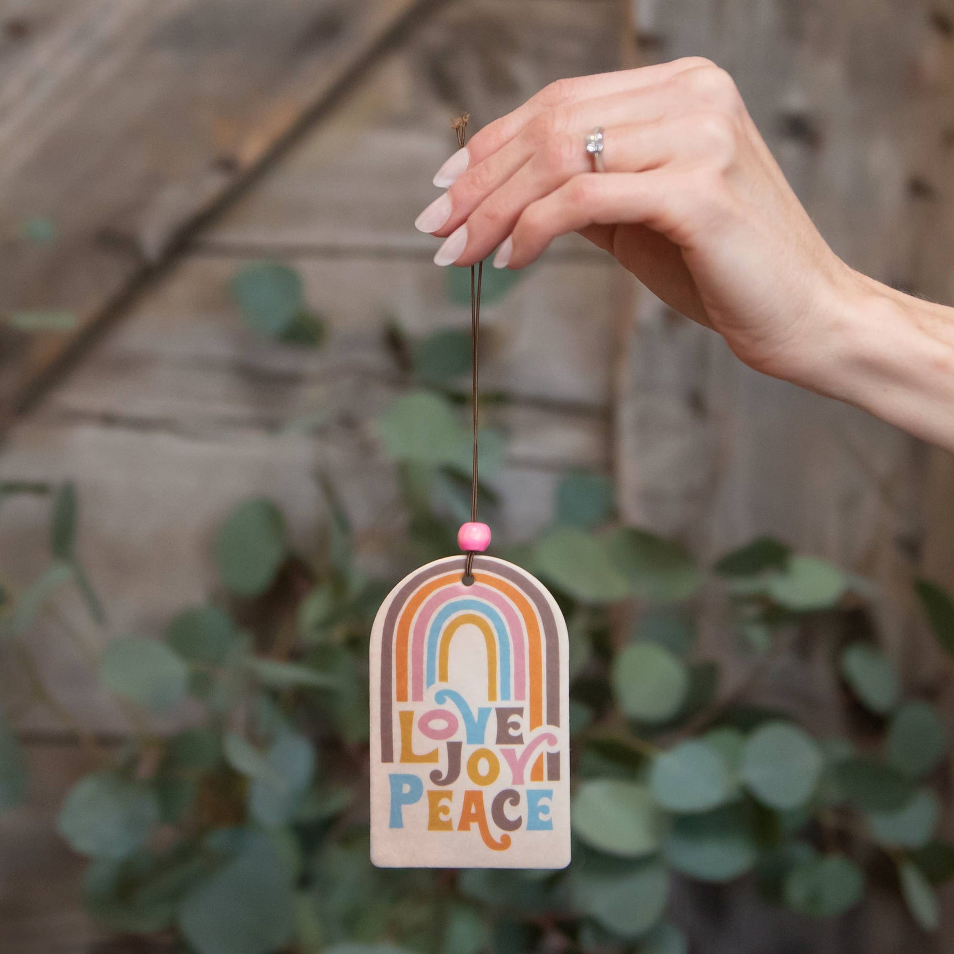 Love Joy Peace Rainbow Car Air Freshener Studio Oh!
