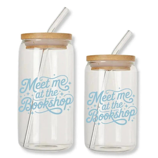 Meet Me at the Bookshop Cup 16 oz. or 20 oz. Glass Can