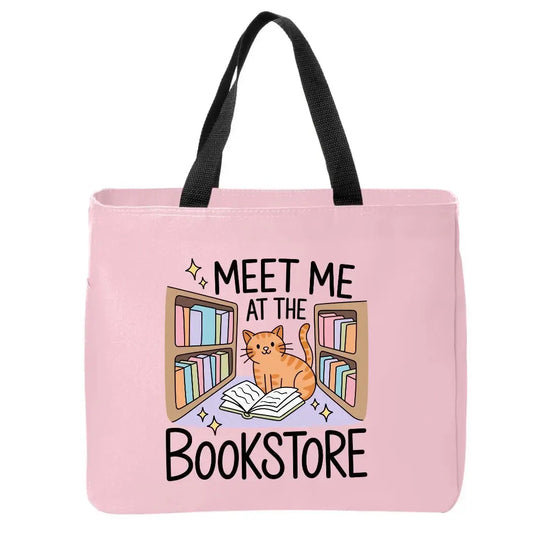 Meet Me at the Bookstore Cat Tote Bag