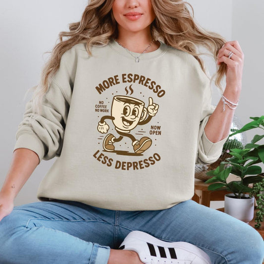 More Espresso Less Depresso Crewneck Sweatshirt