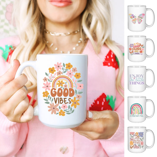 Positivity Floral Mugs