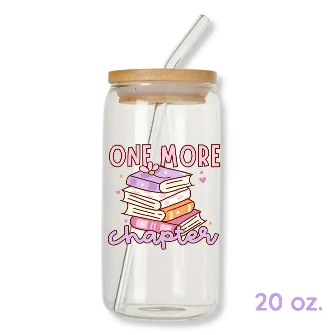 One More Chapter Bookish Cup 16 oz. or 20 oz. Glass Can