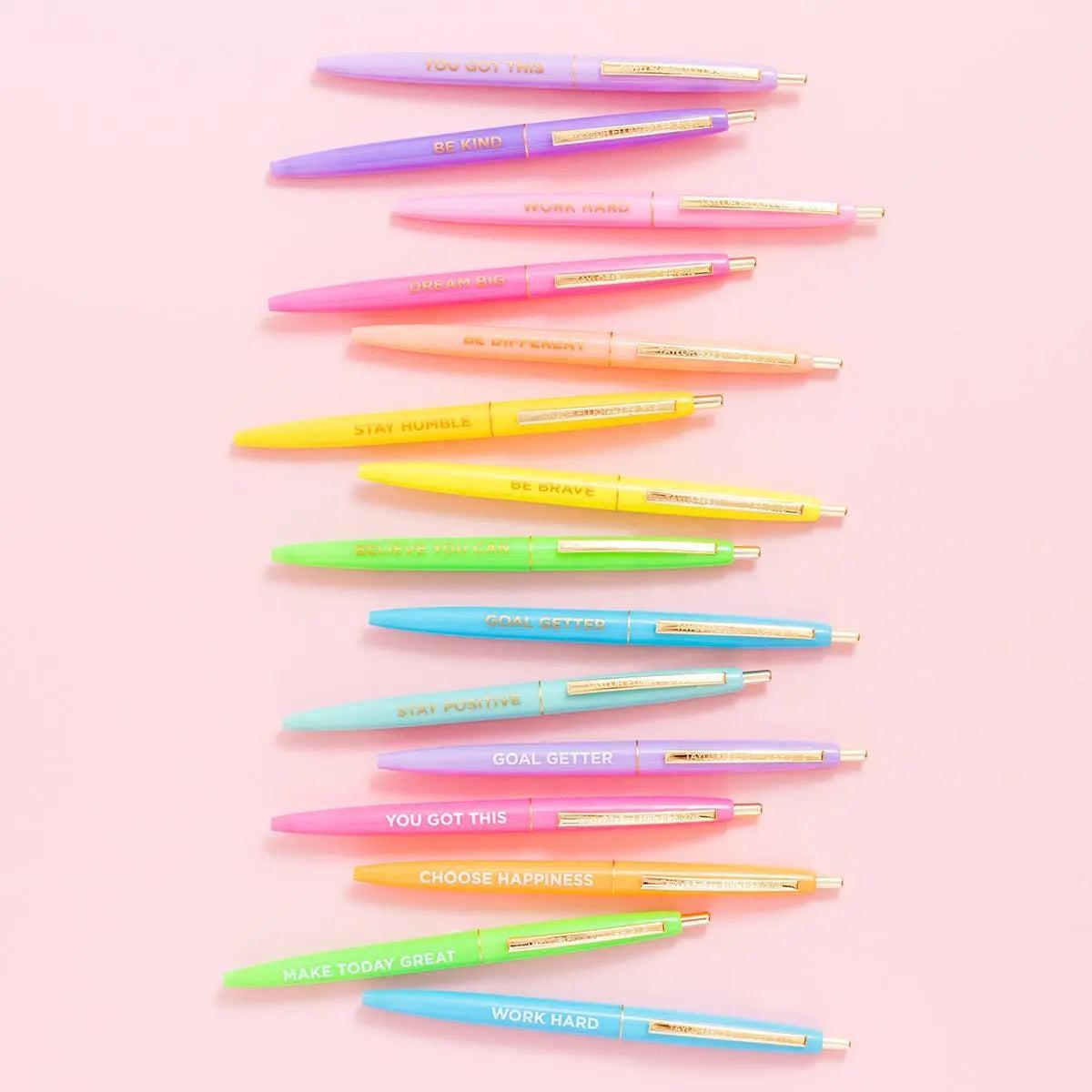 Pen Set - Motivational - Asst Colors - 10 Piece Set
