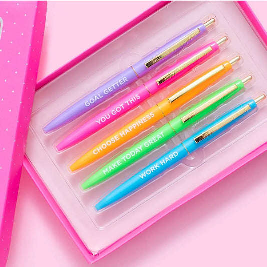 Pen Set - Motivational - Asst Colors - 5 Piece Set - Just So Happy