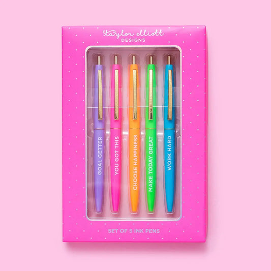 Pen Set - Motivational - Asst Colors - 5 Piece Set - Just So Happy