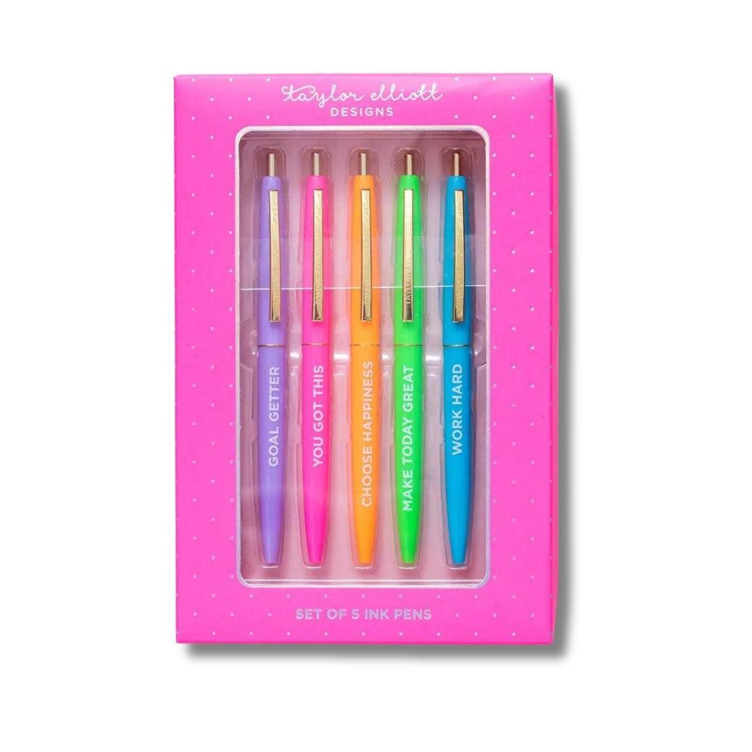Pen Set - Motivational - Asst Colors - 5 Piece Set Taylor Elliott Designs