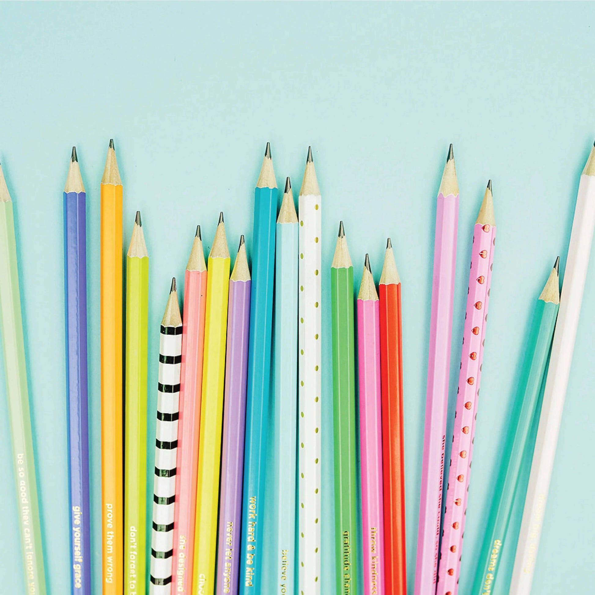 Pencil Set - Motivational - Asst Colors - 22 Pcs