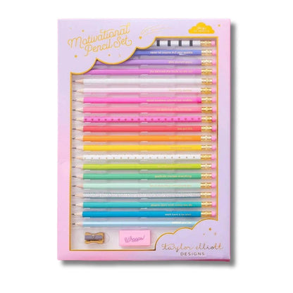 Pencil Set - Motivational - Asst Colors - 22 Pcs Taylor Elliott Designs