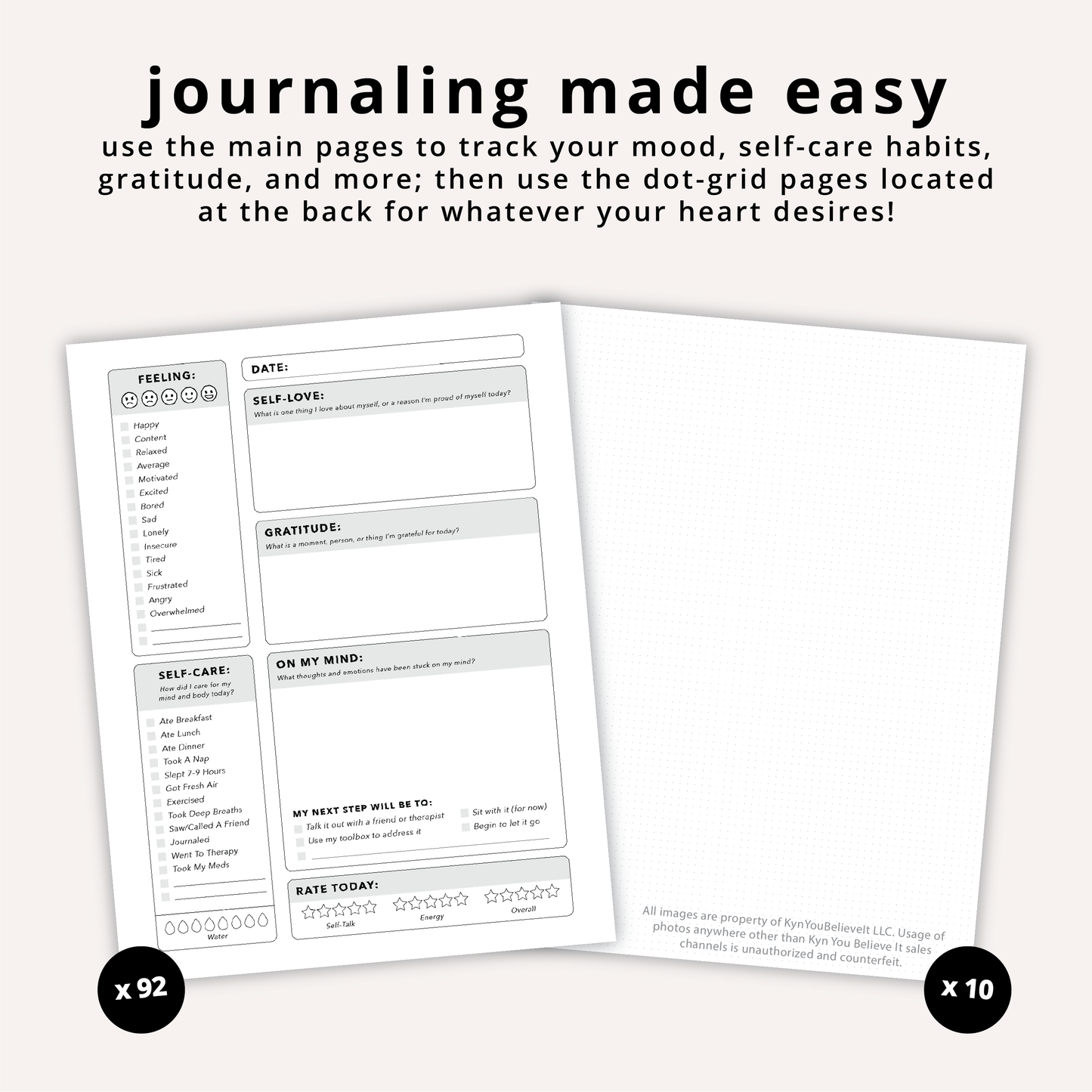 Pink Cover Mental Health Journal