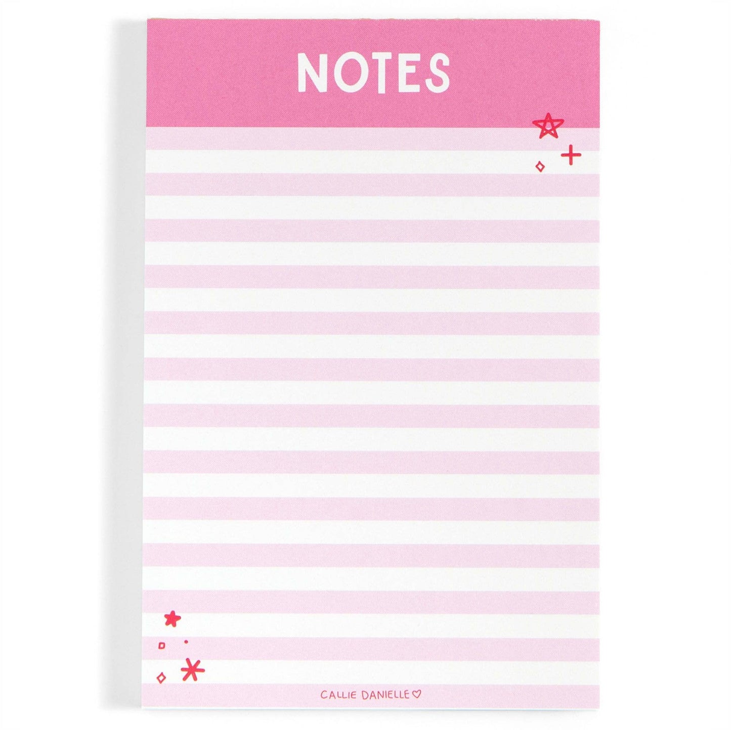 Pink Striped NOTES 4x6 Notepad Callie Danielle