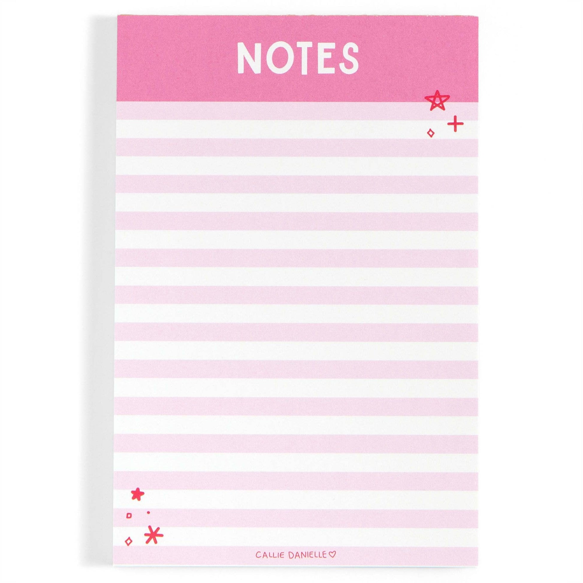 Pink Striped NOTES 4x6 Notepad Callie Danielle