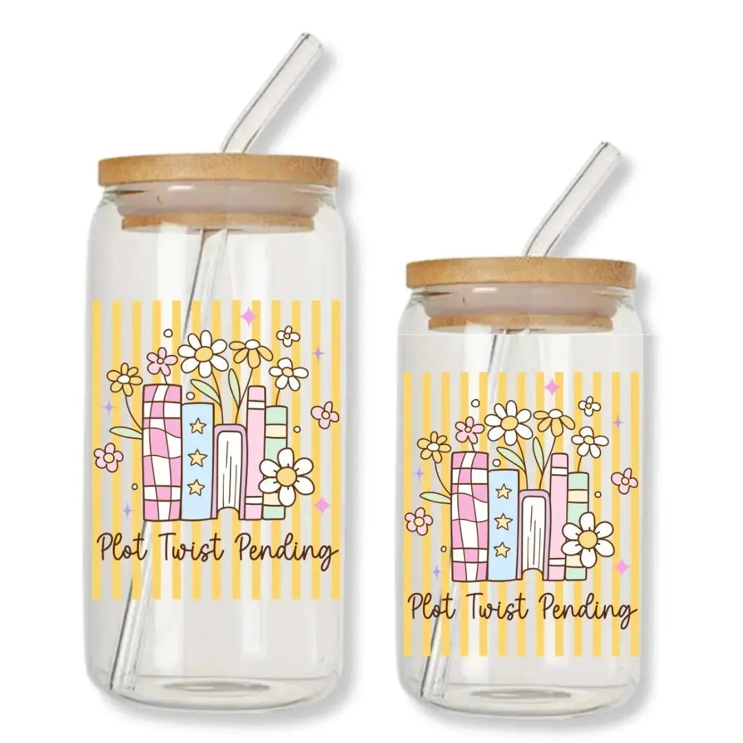 Plot Twist Pending Cup Stripes 16 oz. or 20 oz. Glass Can