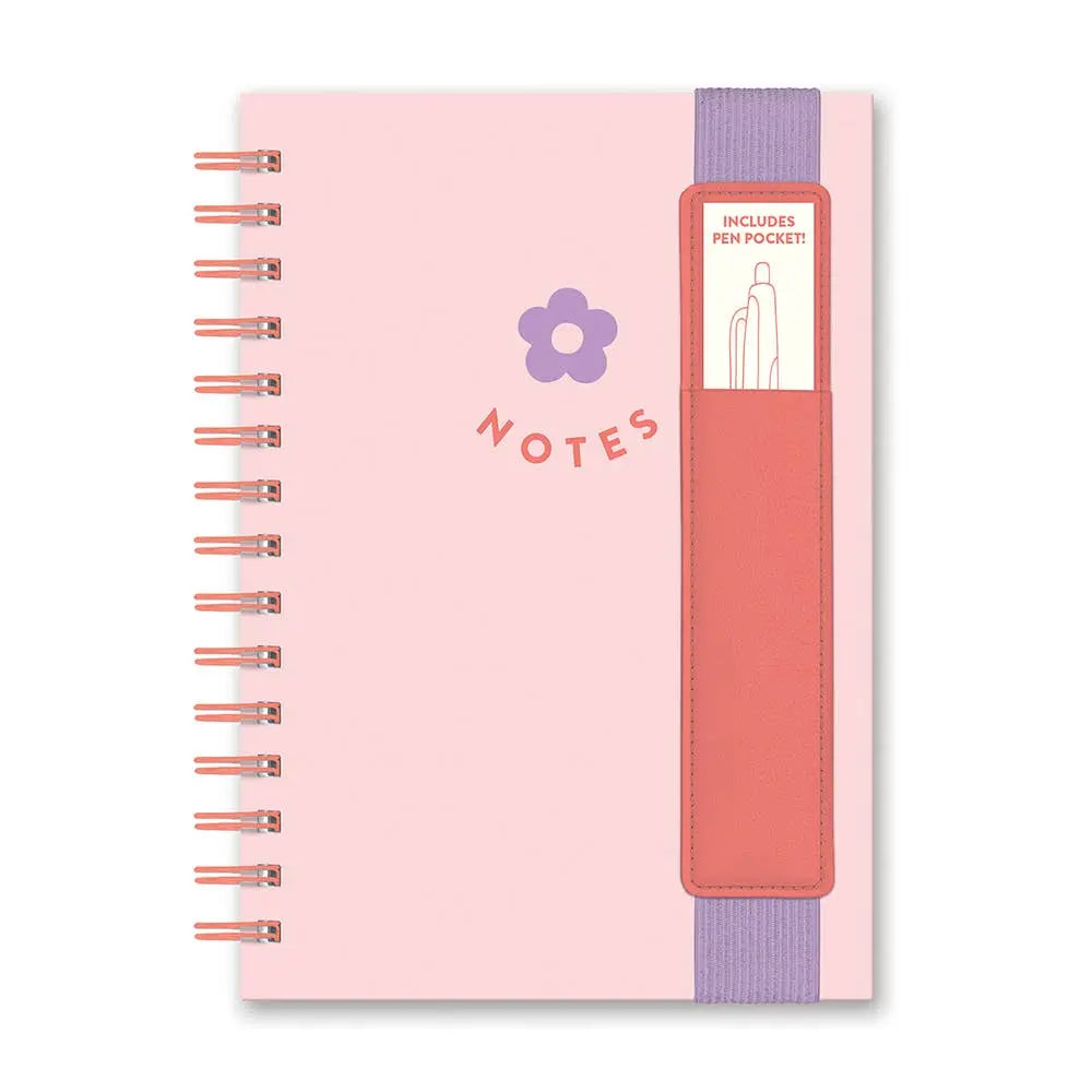 Pretty Posy Notes Oliver Notebook with Pen Pocket - Just So Happy