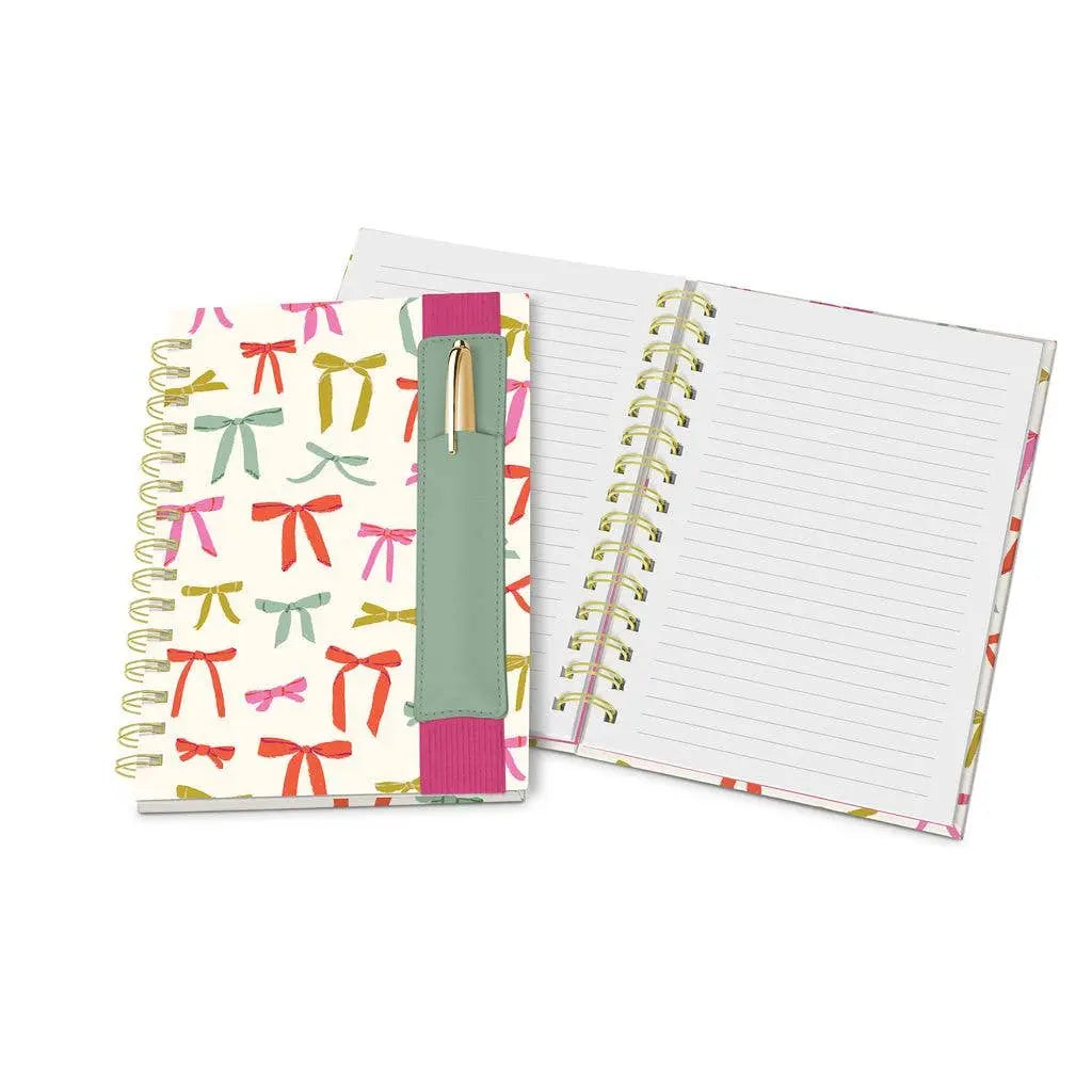 Put a Bow on It Oliver Notebook with Pen Pocket - Just So Happy
