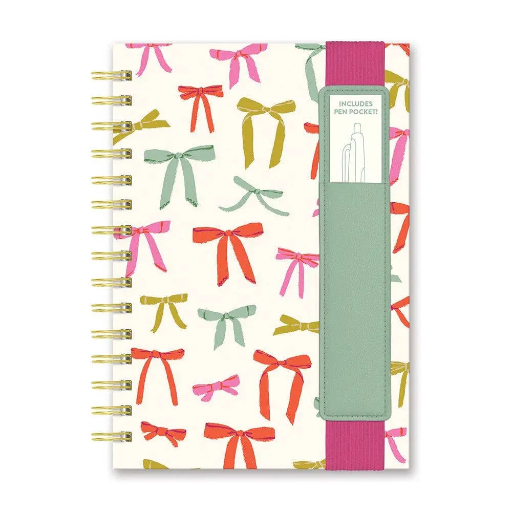 Put a Bow on It Oliver Notebook with Pen Pocket - Just So Happy
