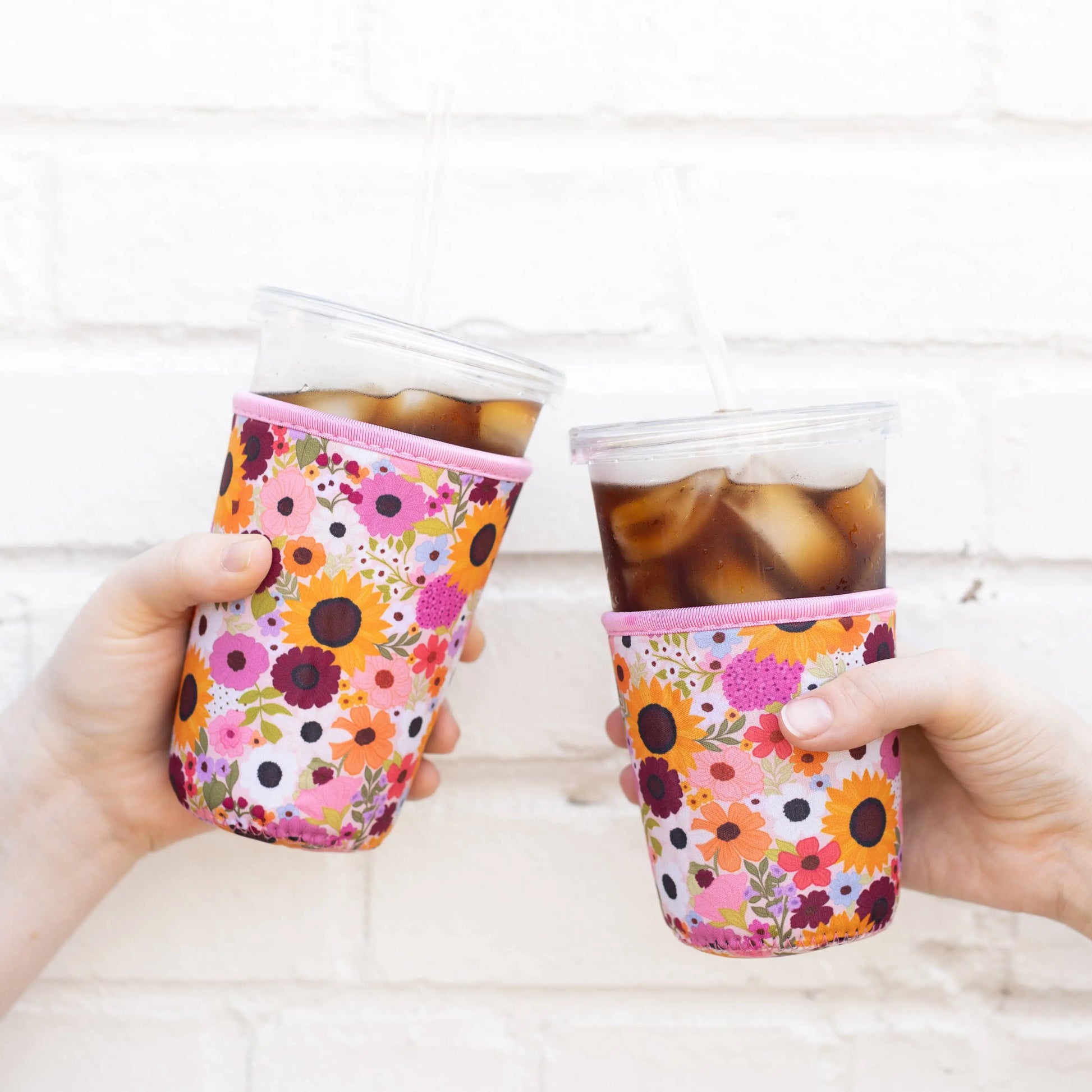 Rainbow Garden Drink Sleeve, Iced Coffee, Drink Cover