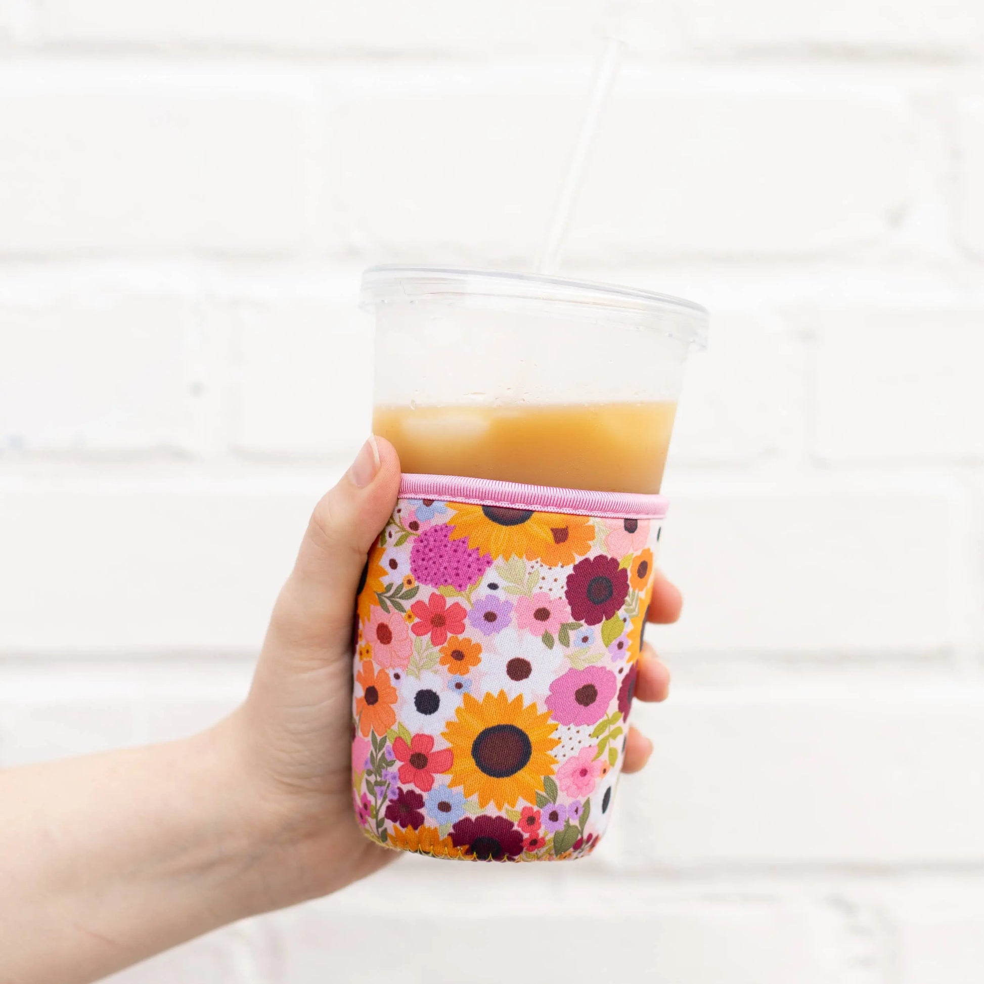 Rainbow Garden Drink Sleeve, Iced Coffee, Drink Cover