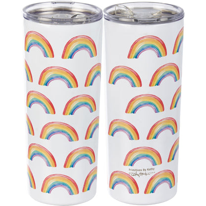 Rainbow Pattern Coffee Tumbler