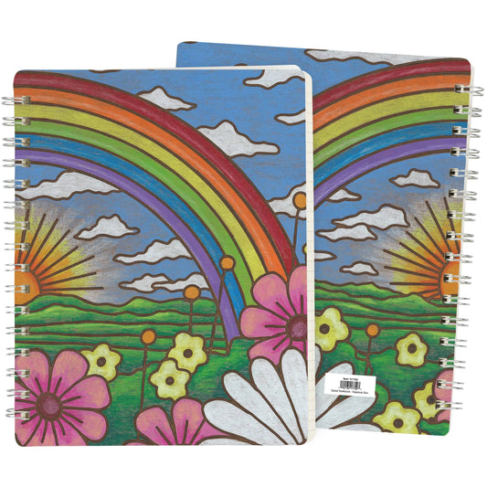 Rainbow Sun Spiral Notebook - Just So Happy